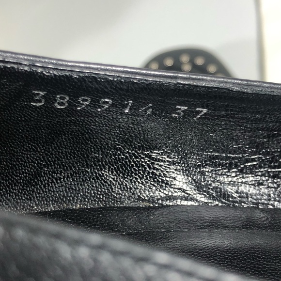 Gucci Loafers Silver Stud Logo Heel Classic Edgy Size 37 - Picture 6 of 9